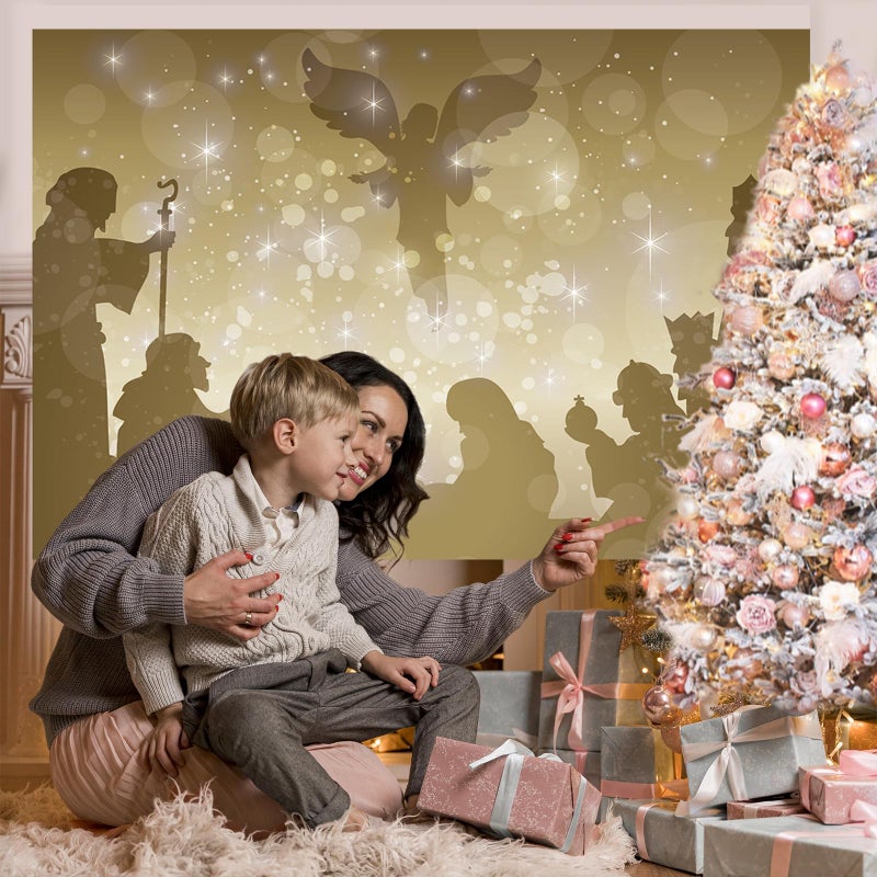 Mocsicka خلفية موكسيكا لميلاد يسوع 7x5 قدم ليلية عيد الميلاد مشهد الميلاد خلفية تصوير طفل المسيح ميلاد يسوع لافتة خلفيات الصور - Image 4